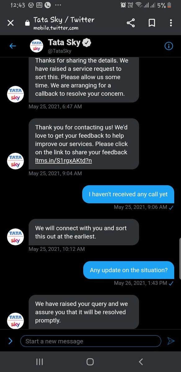 kusss_9's tweet photo. @TataSky this is what they are doing in dm.
Its been now 25 days of complaining https://t.co/wfTEmFt264