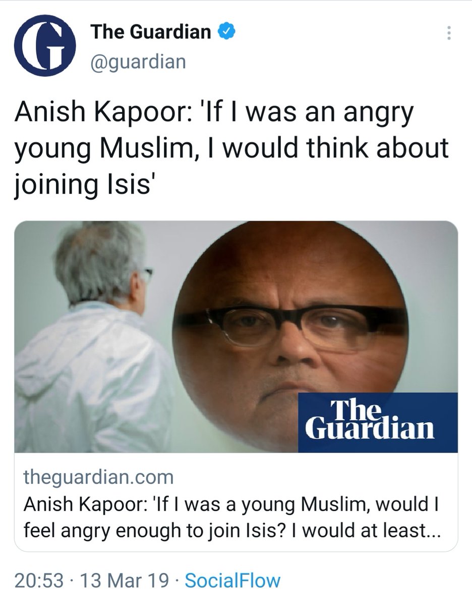 AskAnshul's tweet photo. For Anish Kapoor, building a new parliament in India, which is in demand from a long time, is Hindu Taliban.

But if the same Anish Kapoor were an 'angry, young Muslim', he would "think of joining ISIS". https://t.co/KY4lPEnduW