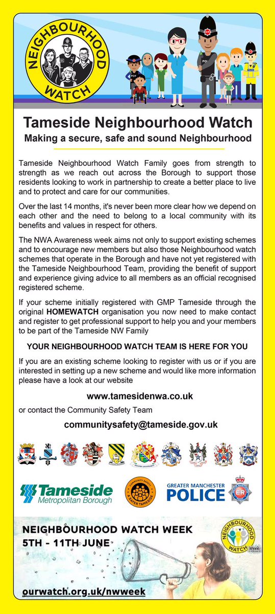 TamesideNwa's tweet photo. Community Neighbourhoods NWA awareness week “Making  that Difference Matters” @GwynneMP @TamesideCorr @WeActTogether @GMPTamesideS @GMPTamesideN @TamesideCorr  @gmpolice @Tameside_Hour @ClubDenton https://t.co/rY8iFT8rvc