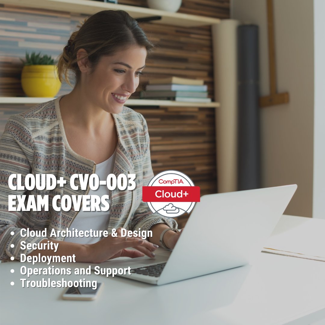 CompTIAIndia's tweet photo. #CompTIA Cloud+ is a global certification that validates the skills needed to deploy and automate secure cloud environments. All New CompTIA #Cloud+ CV0-003 is launching on 9th June 2021. 

Ready to get started? Visit: https://t.co/zxJZ6dwYzw

#CompTIA #IT #cloudcomptuing https://t.co/l4vWkdN1Oc