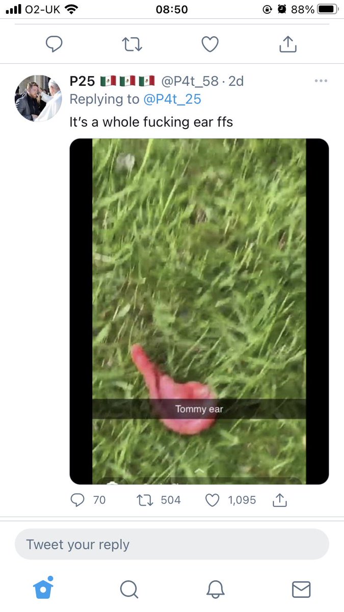 JamesRobertson_'s tweet photo. @theteapotturner Me too.. until i seen the boys whole ear was bitten off 🤢🤮🤢🤮 https://t.co/L7w15ypk5S