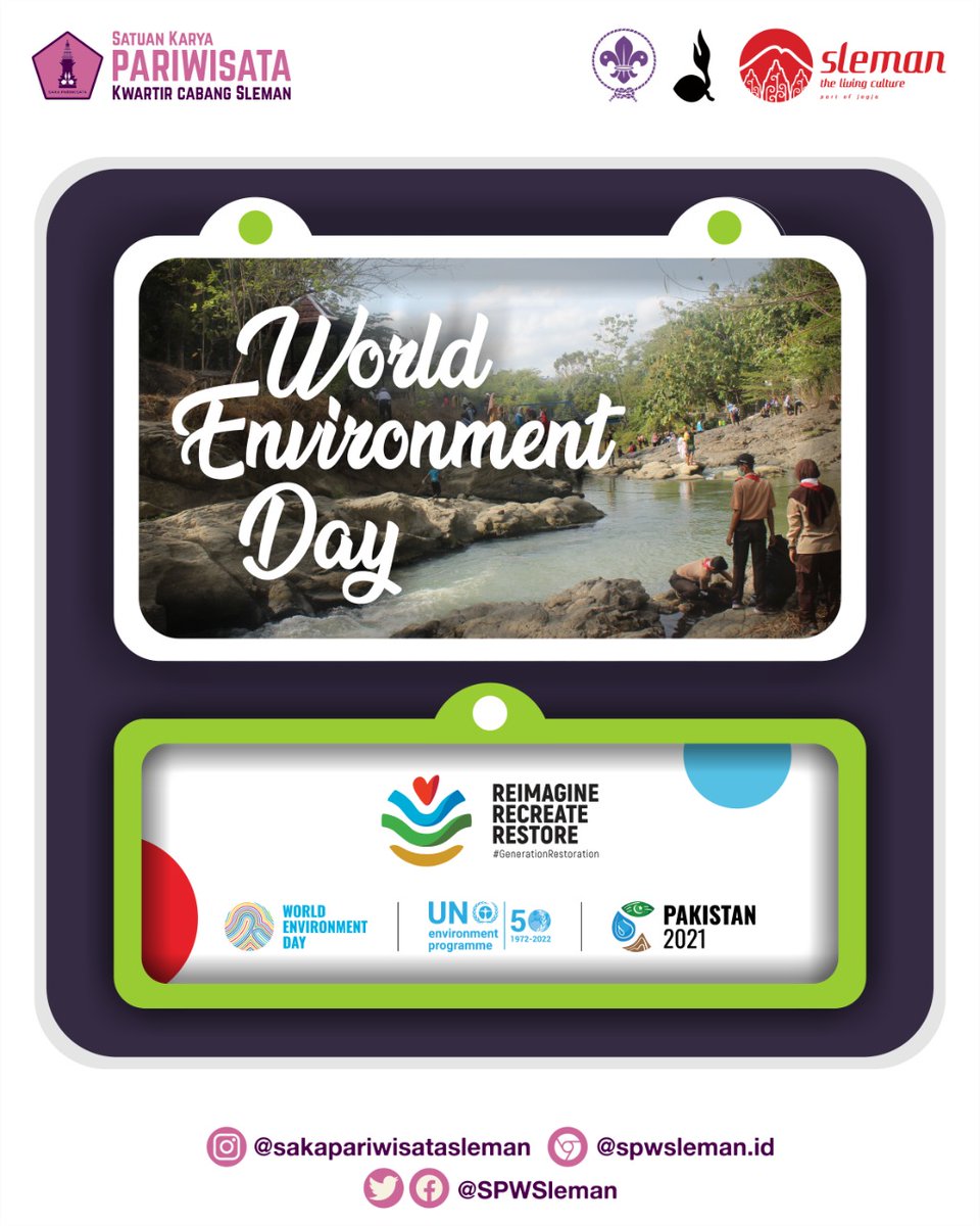 SPWSleman's tweet photo. Tahukah kakak? Pada tanggal 5 Juni setiap tahunnya diperingati sebagai Hari Lingkungan Hidup Sedunia.

Tema yang diusung pada peringatan #HariLingkungan Hidup tahun 2021 adalah "Ecosystem Restoration". https://t.co/cBjDIgMe1D