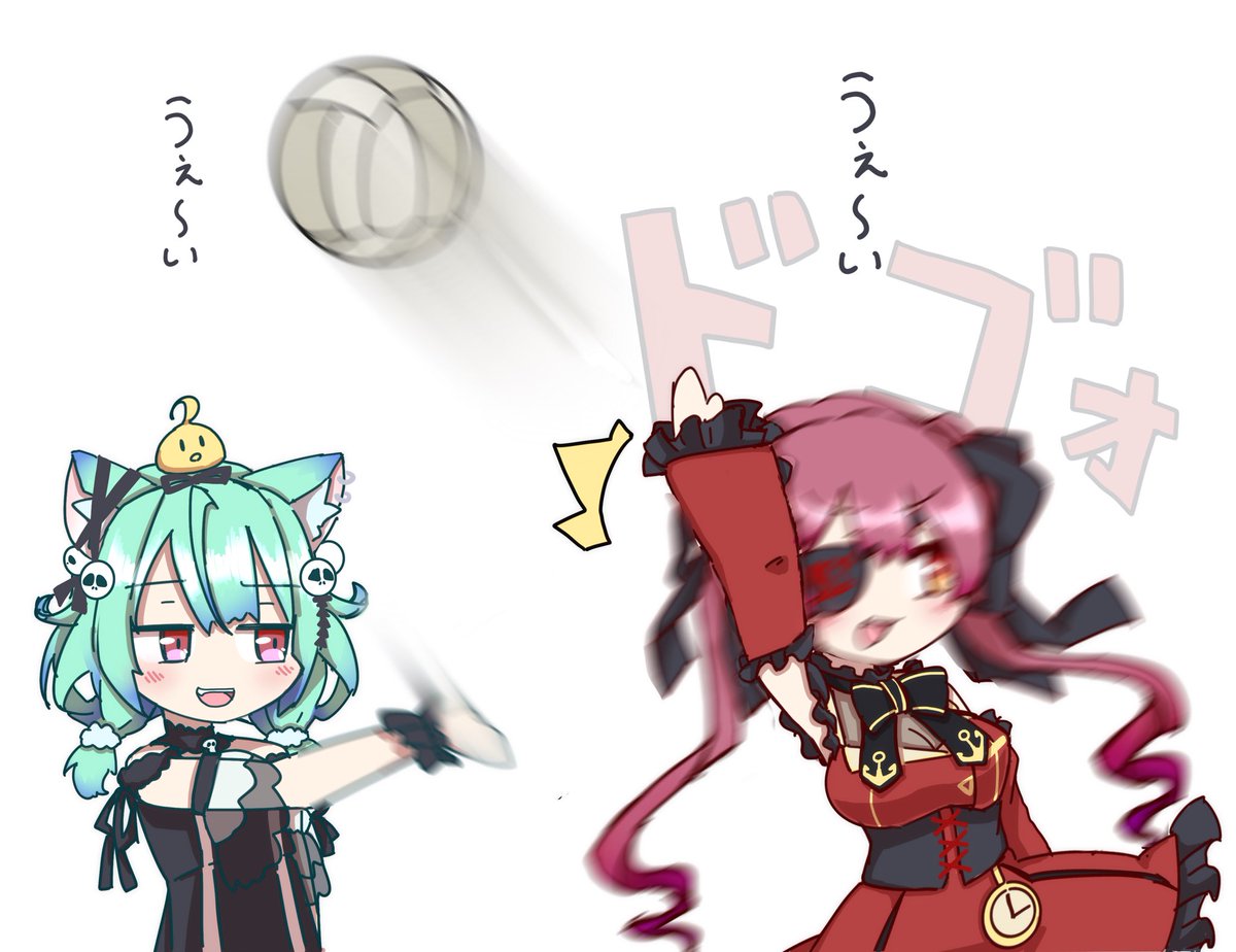 akainu_pony's tweet photo. 大変仲がよろしくてなによりでした！

#マリンのお宝 
#絵クロマンサー 
#マリるし https://t.co/kBVQMMyttI
