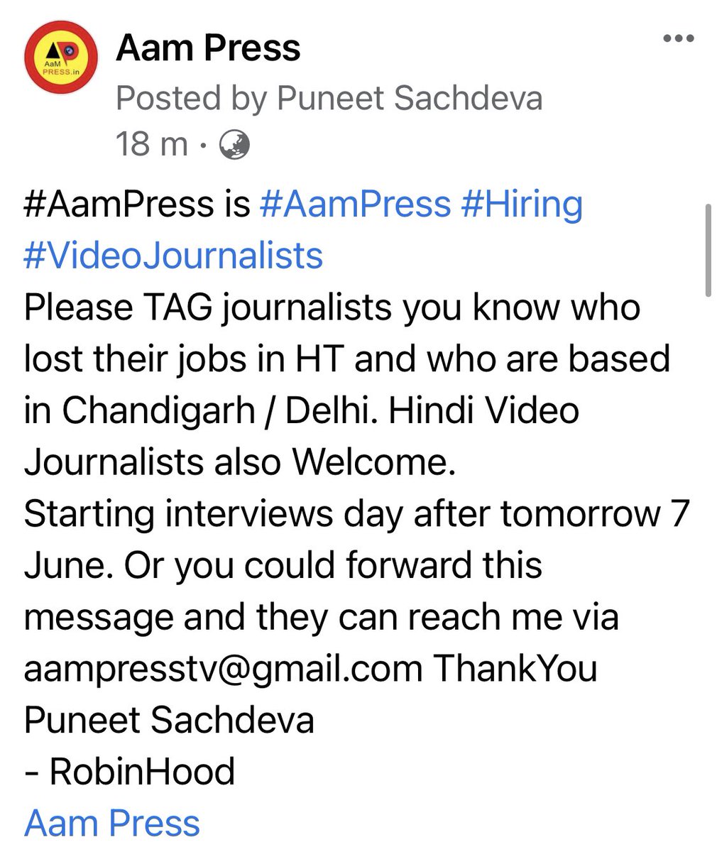 aampress's tweet photo. #aampress is #hiring #journalists https://t.co/3kHVpjPv12