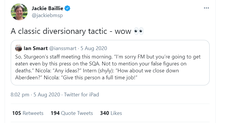 weirb's tweet photo. @jackiebmsp Remember what happened on this occasion when they took decisive action in Aberdeen? Oor Jackie accused them of diversionary tactics.
#Shameless
#SNPBad
#LabourFinished https://t.co/g9dI8AByEx