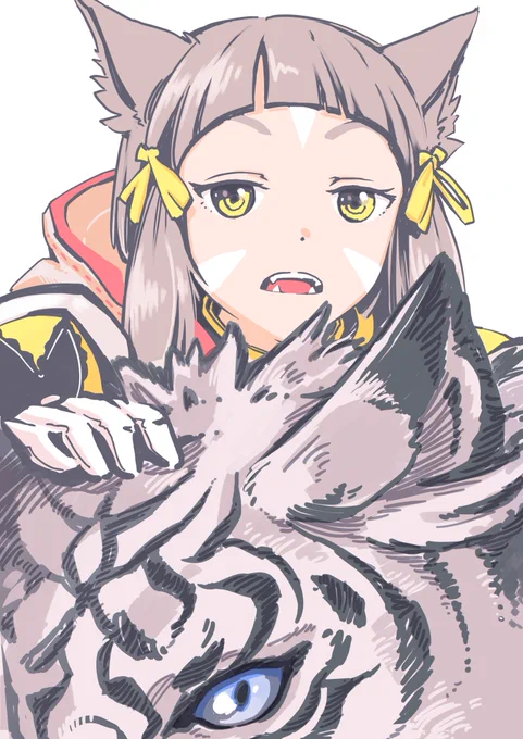 「ビャッコの毛はゴワゴワだよなー」「…申し訳ありませんお嬢様」#ゼノブレイド2#ニア 