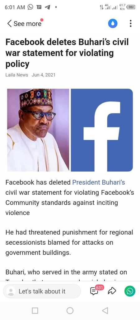 samuelalbert20's tweet photo. Make we see if em go ban Facebook too 👀 https://t.co/zBrIpdj6wW