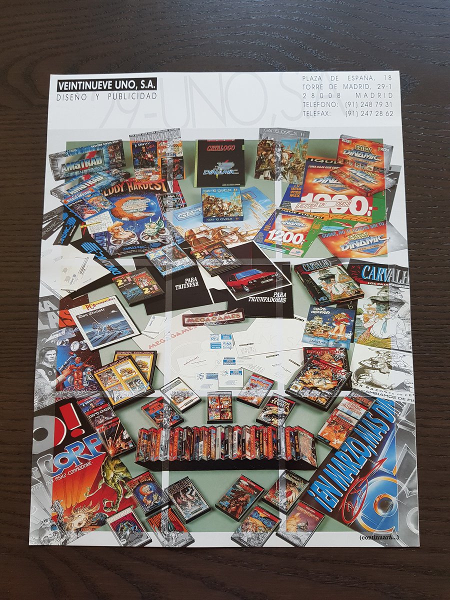 blackmores_'s tweet image. Diversos folletos publicitarios del Estudio Veintinueve Uno que trabajó para #DinamicSoftware en la #EdadDeOro, cortesía de su director y autor #ÁngelLuisGonzález, uno de los entrevistados de mi segundo libro #UnPasadoMejor, publicado por @GamePressEd