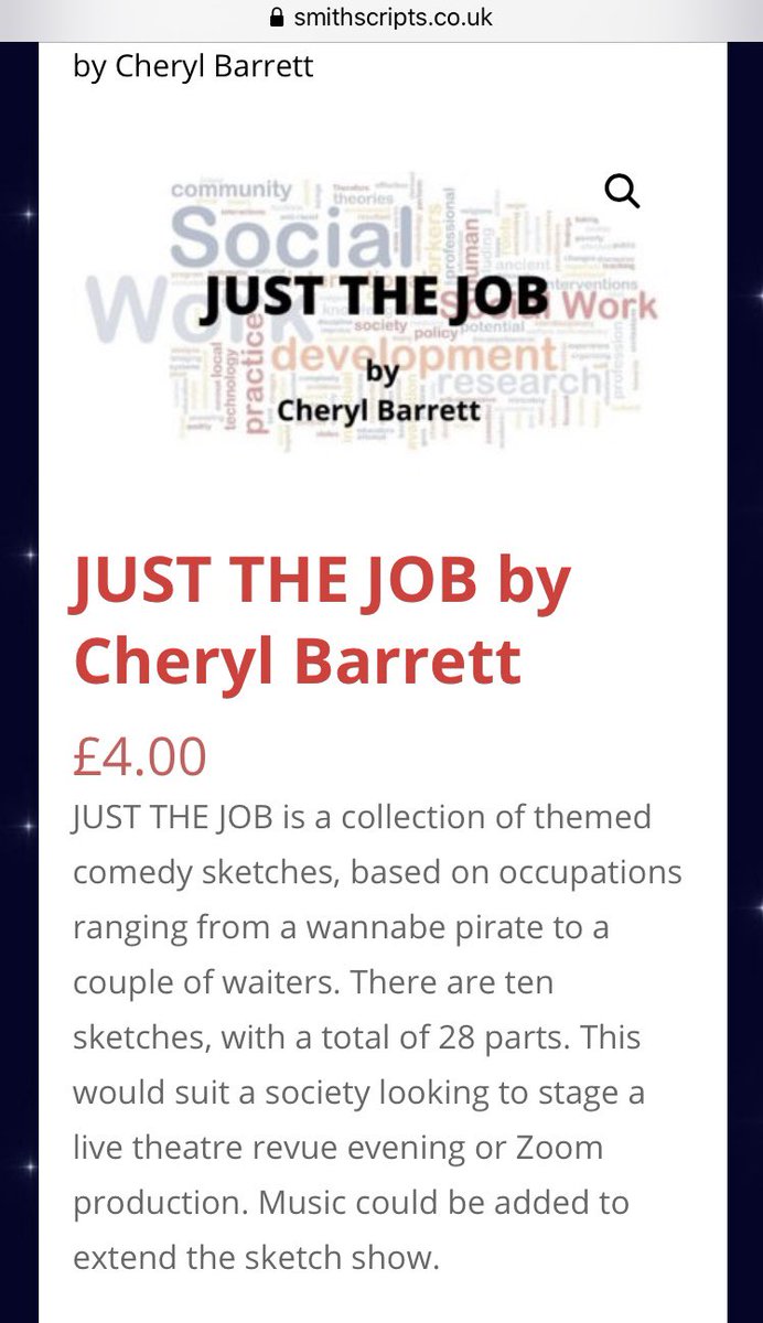 cherylM11426641's tweet photo. Pleased to say that my collection of sketches for a revue evening have been published by #smithscripts #theatre #theater #cherylbarrettwriter https://t.co/sTnbqG5srd