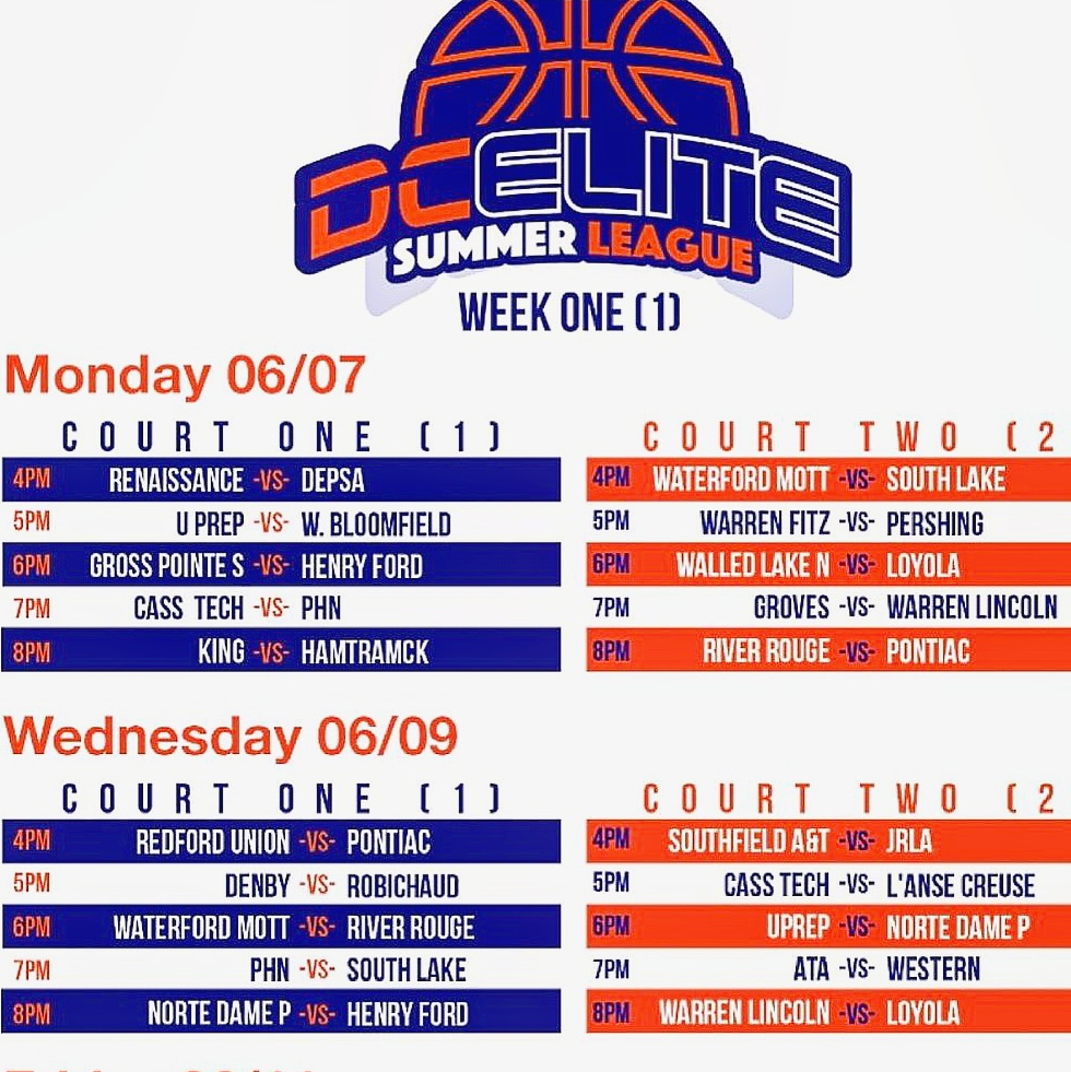 DSMGMT's tweet photo. Summer Basketball is HERE!!! @ #DerrickColeman DC Elite (HS) Boys/Girls Basketball Summer League 🏀 Mon - Wed - Fridays  #BirminghamGrovesHighSchool 
#DETROITBasketball @DCSummerLeague #itsbiggerthanbasketball https://t.co/B3edLKXIRp