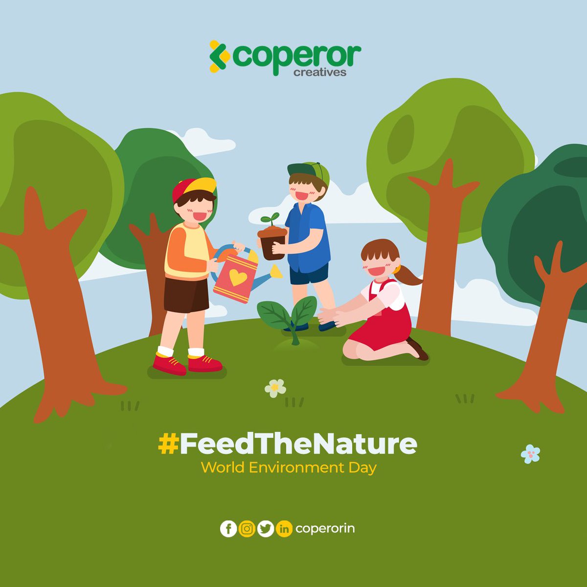coperorin's tweet photo. For the Sake of Future Generations, Plant Trees🌳&amp; Protect it❤️
#feedthenature 🌱

Every year, 5th June is observed as World Environment Day.

Stay Home🏡. Stay Safe!
#coperorcreatives https://t.co/9dWDBaHkTQ