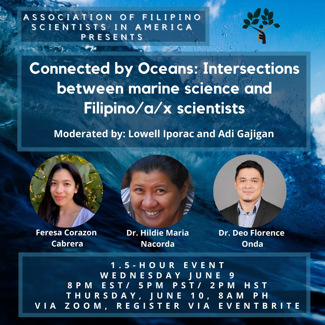 4 days to go before “Connected By Oceans – Intersections between marine science &amp; Filipino/a/x scientists.”

We're so excited to hear from these amazing marine scientists! Register for FREE @ tiny.cc/AFSAoceanday