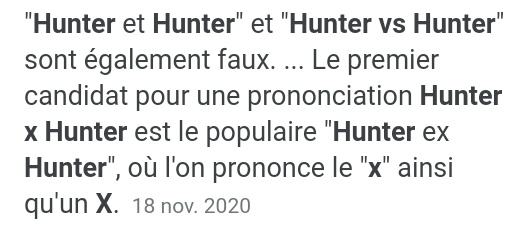 man_lle's tweet photo. Laisser moi vous expliquer le "×" est le signe de multiplication et non un x et on dit Hunter Hunter comme en japonais Hunta Hunta https://t.co/yxLm46kHFx
