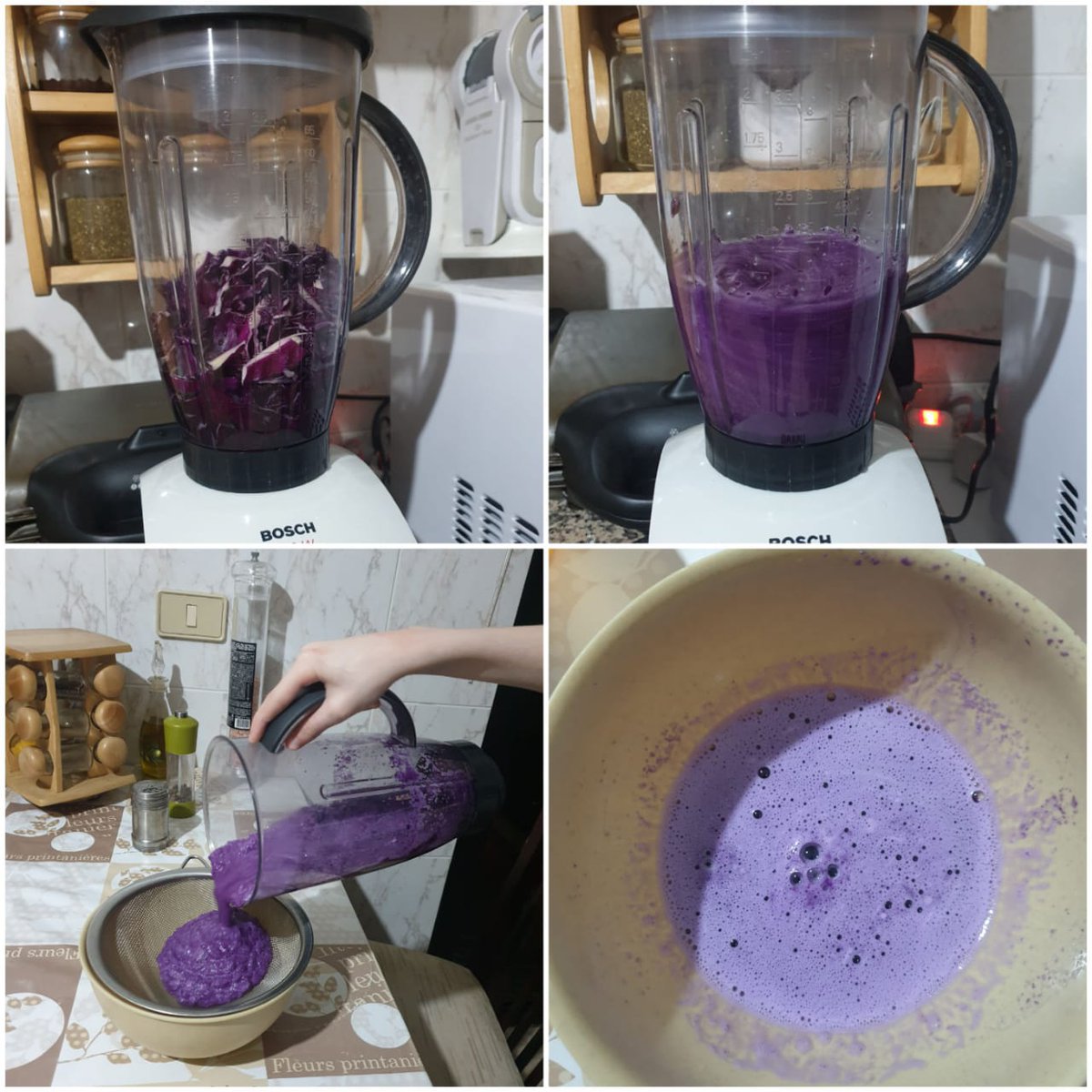 AbuzahrMufeed's tweet photo. Testing the pH of different products using an indicator extracted from red cabbage. @mahaperla https://t.co/YGB9h5DQdO