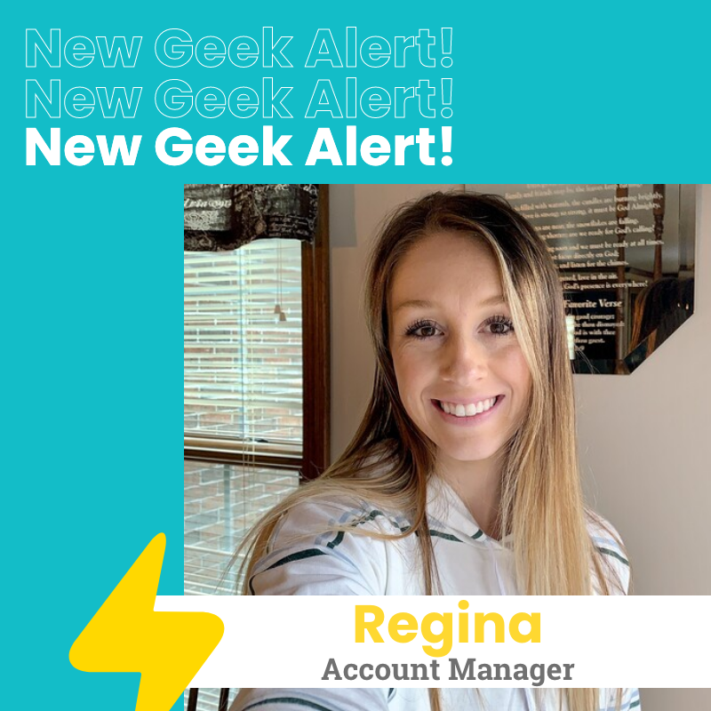 GeekPowered's tweet photo. We would like to give a warm welcome to our new geek, Regina Russell! She joined our team as an account manager. We are excited to have you on board! #AM #NewHire https://t.co/5lGTshEdiY