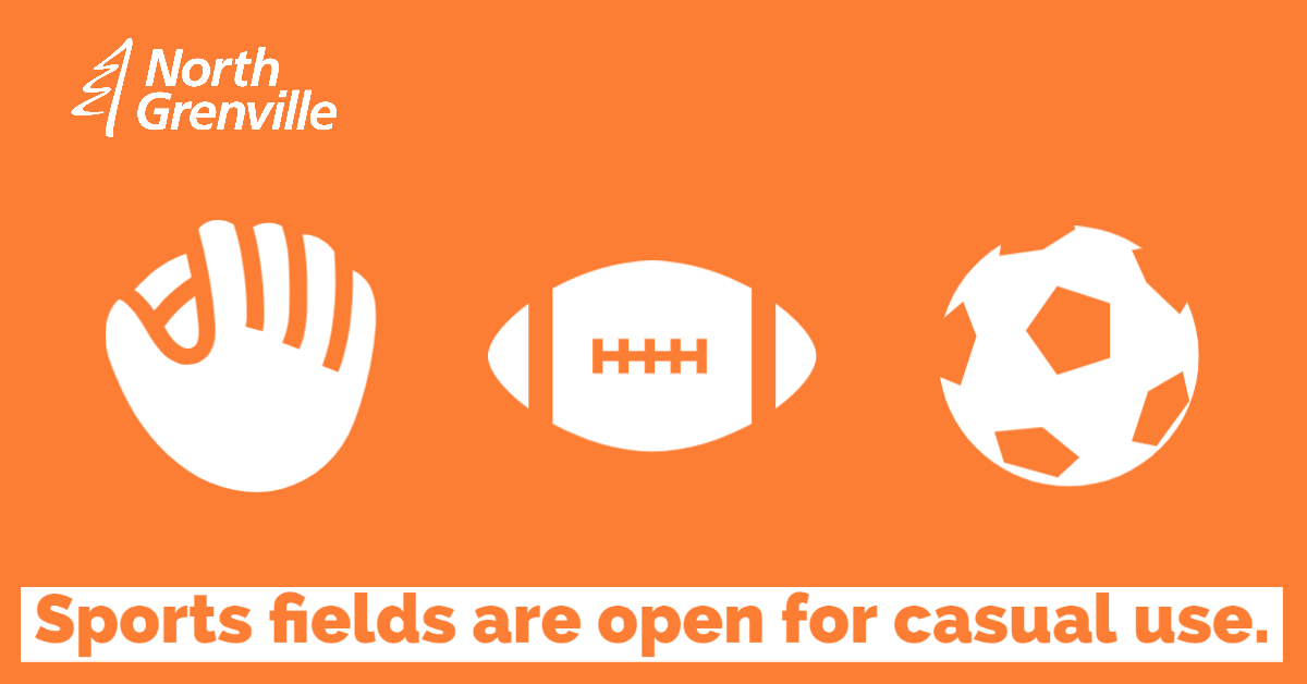 North_Grenville's tweet photo. Now that the provincial stay-at-home order has lifted we can go out for non-essential purposes. Go throw a ball around at the sports fields but remember to limit your gatherings to 5️⃣ people max. 
☝️Don't forget to track your minutes on the @ParticipACTION App! #GetActiveNG https://t.co/QMFAvneA1g