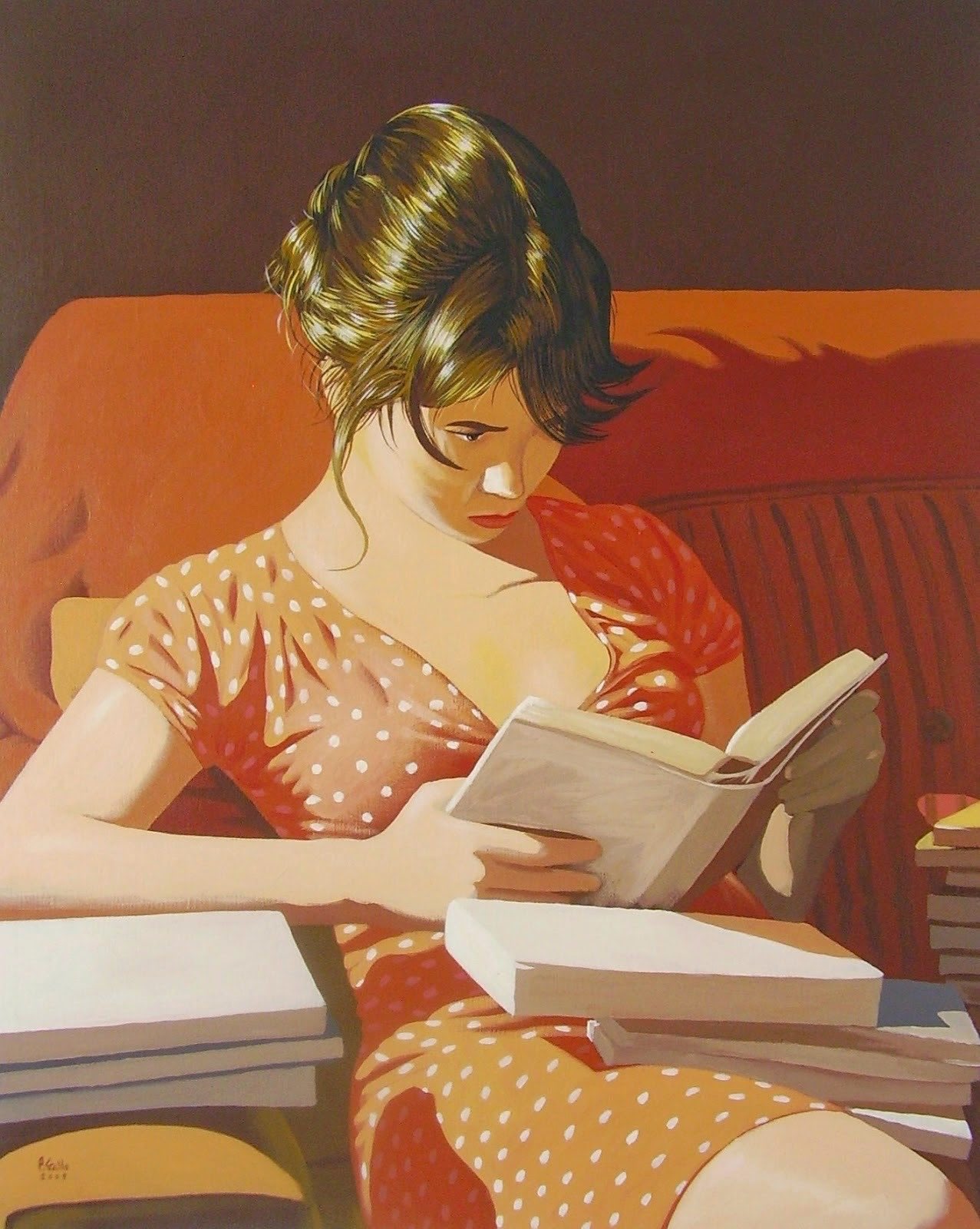 Девушка с книгой живопись
