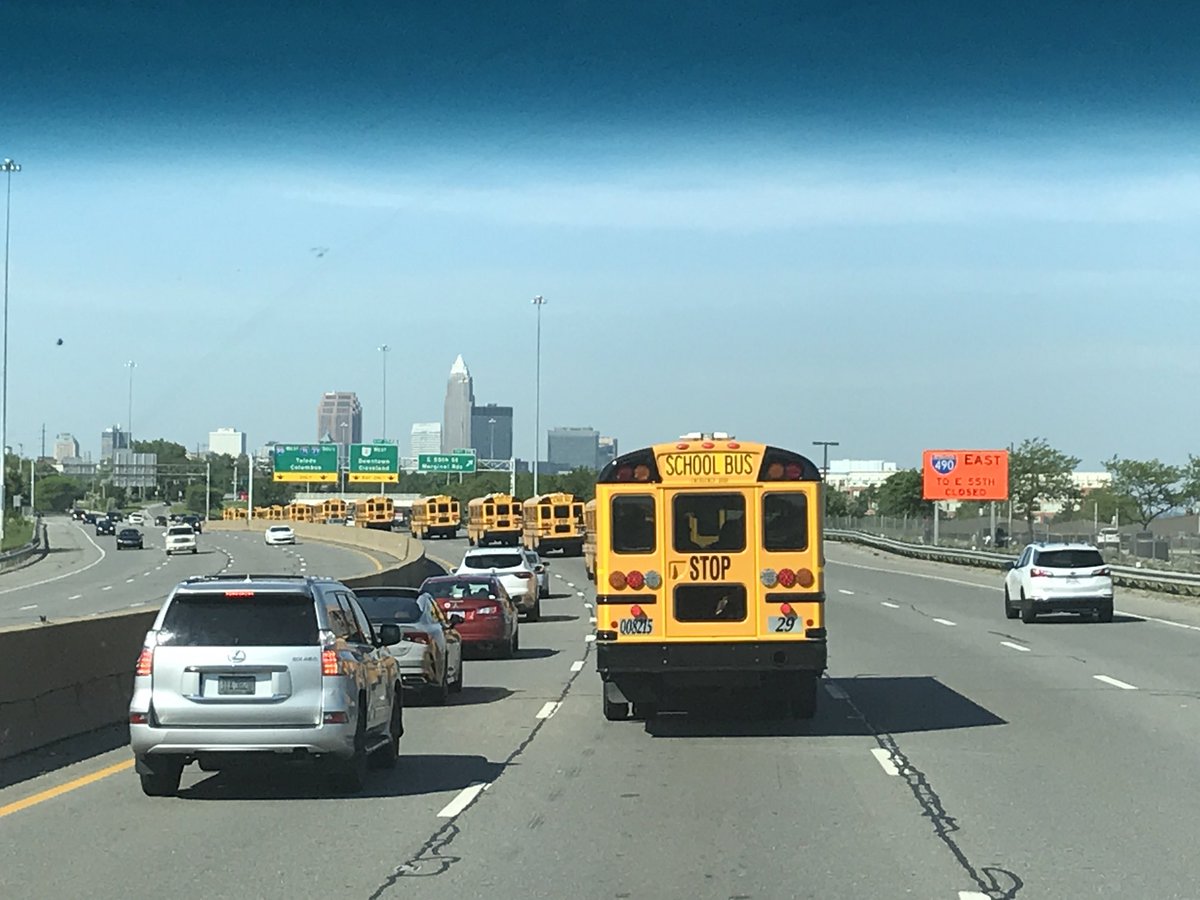 FishercMHS's tweet photo. Last bus of ⁦@MentorHigh⁩ seniors taking it all in. Thinking of our ⁦senior ⁦@LadyCardzTrack⁩ athletes who can’t be with us because they are competing for a state title today. Best of luck! ⁦@MentorAthletics⁩ ⁦@mentorschools⁩ https://t.co/tyyV8rpKRT