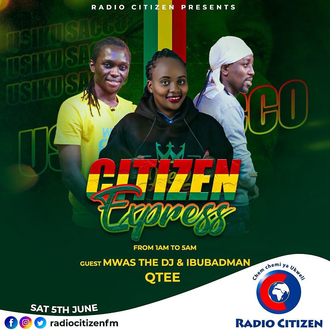 Tufanye ile kitu Leo pale #UsikuSacco on <a href="/RadioCitizenFM/">Radio Citizen</a>  <a href="/Ibu_badman/">IBU BADMAN™</a> @Mwasthedj254