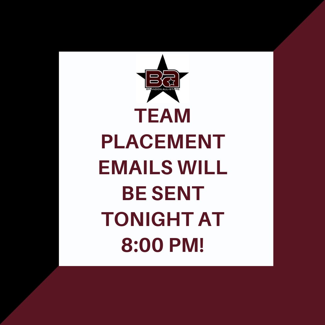 brandonallstars's tweet photo. Today’s the day! Team placement emails will be sent tonight at 8:00 pm! 🤩😍🅱️🅰️💪 #BrandonStrong #BAFamily #KnowOurName #Year27 https://t.co/Gx1ySIVT1A