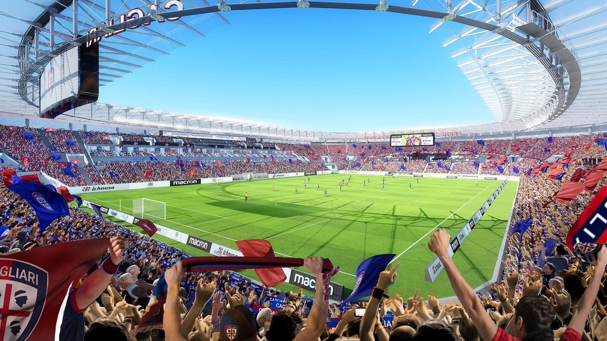 Sportimize's tweet photo. 🏟️ Ce futur stade de Cagliari est un petit chef d'œuvre, sans parler du rooftop et de la piscine ! 💦

🚧 Début 2022
💰 85,6 ME
🙌 25.200 places

📸 #CagliariCalcio | #SportsBiz https://t.co/qzxn86zWiT