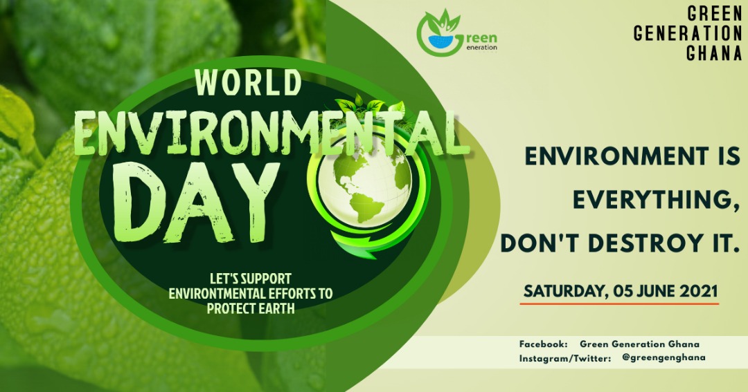 GreenGenGhana's tweet photo. Today being World Environmental Day, we wish to remind everyone about the need to keep and protect our environment. Each one of us has various roles to play. #worldenvironmentday #environmentalawareness #environment #green #generation #ghana #GreenGenerationGhana  @yawskinnie https://t.co/Kh3fDhqjbH