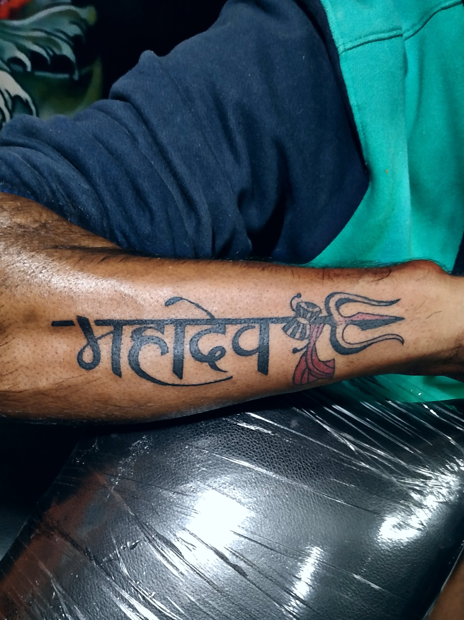 181 Tattooz Studio - Devo ke Dev Mahadev- Adiyogi, the one with three eyes  of Justice, Compassion and Wisdom. Powerful and Meaningful Lord Shiva tattoo  merged with Trishul in color on Forearm.