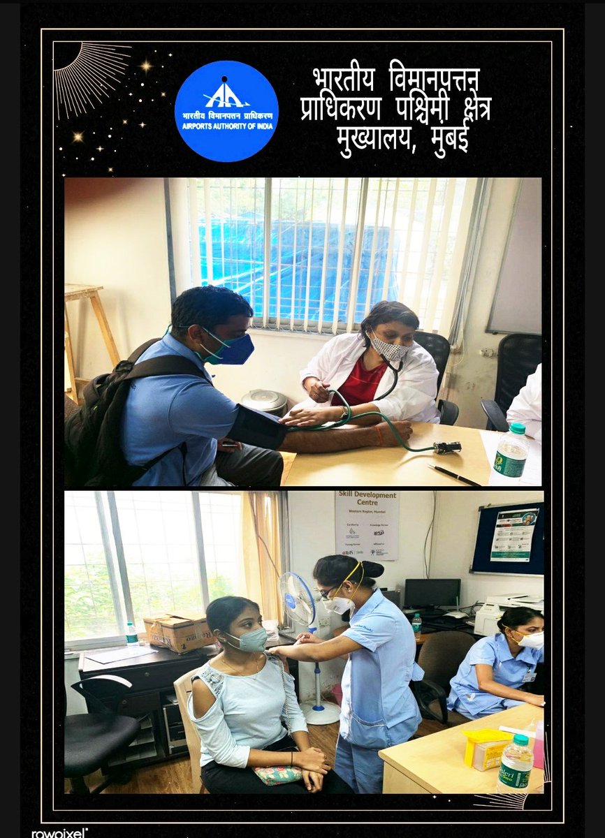 aairedwr's tweet photo. #COVID #VACCINATION CAMP is organised at #AAI RHQ  WR on 5th June 2021 for AAI officials and their family members - in collaboration with #Kokilabenhospital Mumbai . Approximately 550 may get vaccines in a day.
@KDAHMumbai
@AAI_Official https://t.co/hLYPBWKqP5