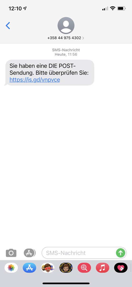 nicschwaz's tweet photo. @postschweiz achtung fake sms mit phishing link auf post ähnliche webseite https://t.co/3chZgbRHuq