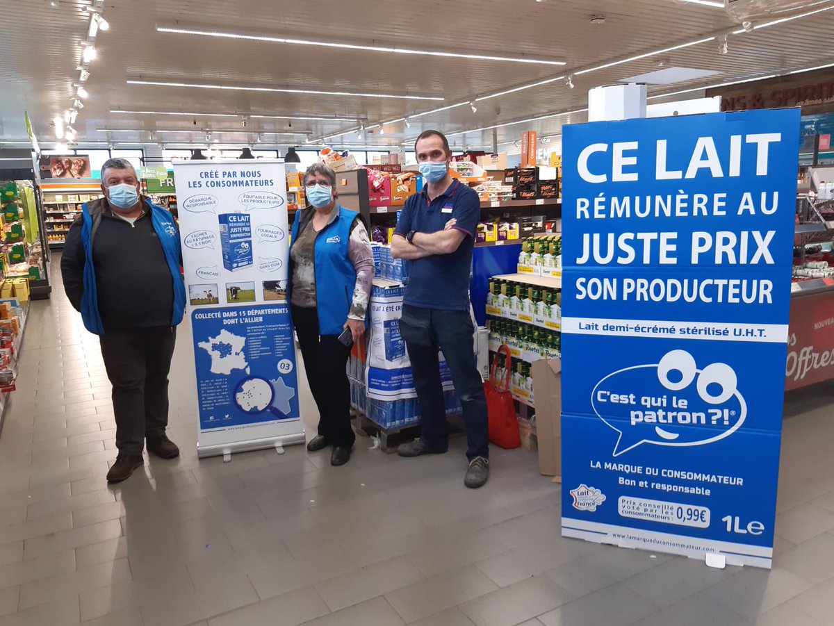 C_qui_le_Patron's tweet photo. Elisabeth et Thierry producteurs CQLP (tellement impliqués 🙏) sont aujourd’hui à @Aldi_Officiel #Moulins #SoutienAuxProducteurs beaucoup d’animations ce we partout en France merci à tous #LePatronCestLeConso https://t.co/JZptQCs9cV