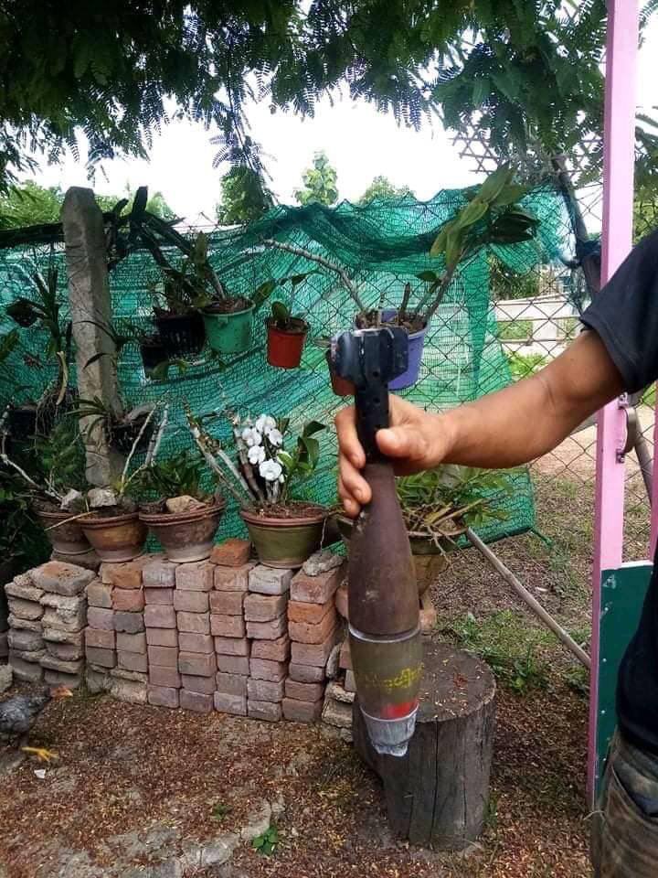 Around 9:30 am, at least 5 artillery shells of SAC terrorists were fired onto Moebye.  An unexploded artillery shell was also found this afternoon. #LessTalkMoreActionsASEAN #WhatsHappeningInMyanmar #June5Coup #MilkTeaAlliance