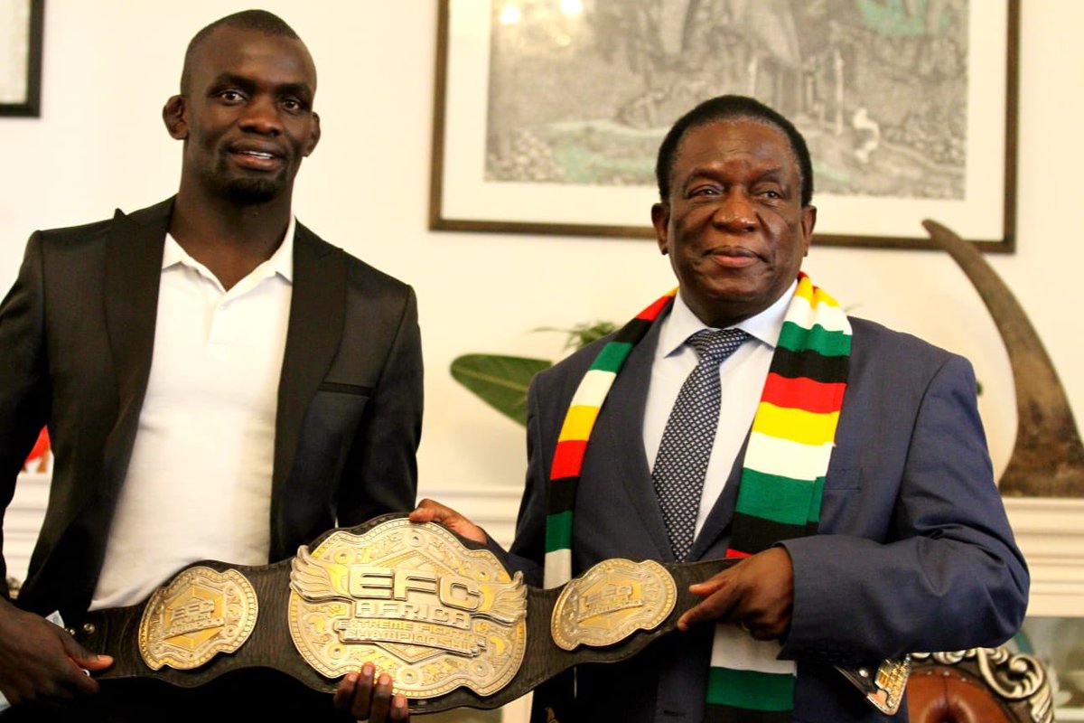 Today I met a champion.

EFC Champion Temba Gorimbo is a true inspiration to all Zimbabweans. From a truly humble upbringing, he now proudly flys the Zimbabwean flag on the global stage 🇿🇼