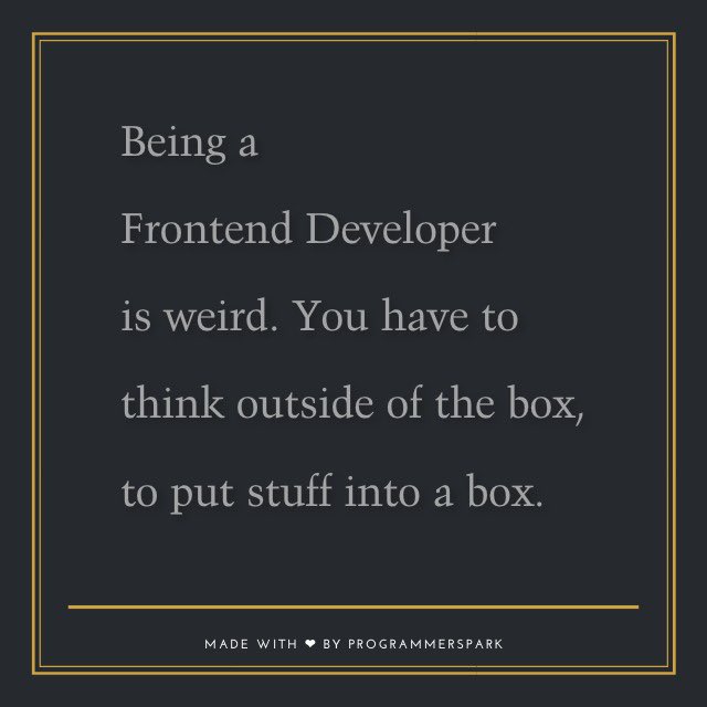 programmerspark's tweet image. #frontend #frontenddeveloper #javascript #javascripts #css #css3 #html5 #reactjs #vuejs #angular #js #web #developement #programmerspark #cssboxmodel