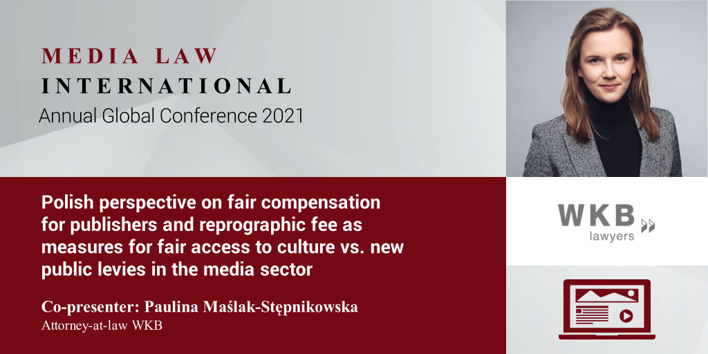 Join our Annual Global Conference on 22 June where Paulina Maślak-Stępnikowska of WKB will speak on planned changes in the financial aspects of creative and media business in Poland 📈 Find out more: buff.ly/3gB3RCq #medialaw #lawfirms #poland
