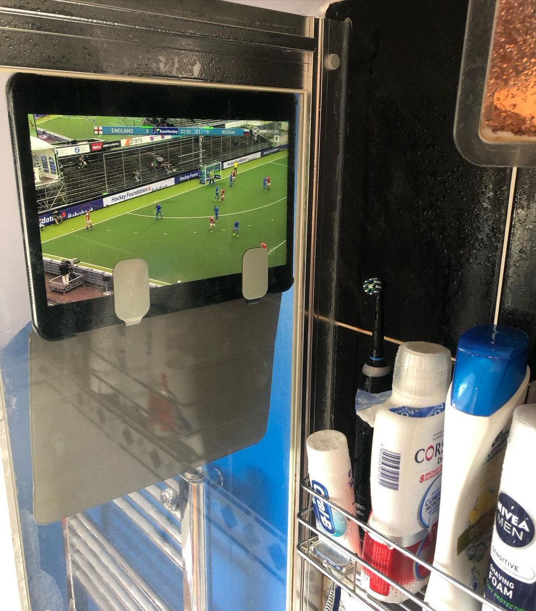 EnglandHockey's tweet photo. ๐ฟ In the shower
๐๏ธ During an early morning workout
โ๏ธ Accompanied by a coffee
We loved seeing the different ways you watched #ENGvRUS - keep those photos coming throughout #EHC2021 ๐
๐ธ @stickwarriorhockey @zjyates @robinswindin (all Instagram) https://t.co/WuGOutOdlo