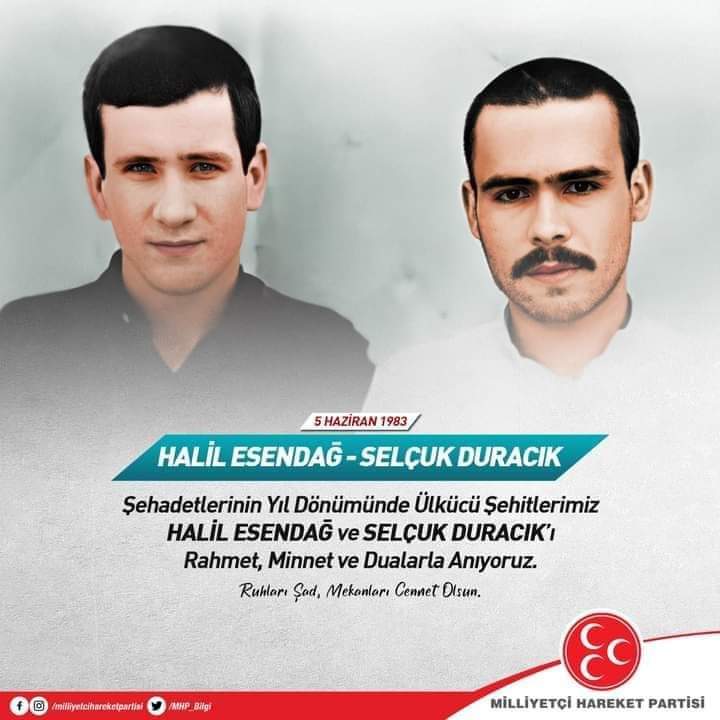 uluferhat55's tweet photo. "Önce Seni Assınlar Selçuk
Sen Bana Dayanamazsın"
Dostluk,Kardeşlik,Ülküdaşlık...
Şehit Selçuk Duracık Ve
Şehit Halil Esendağ Ağabeylerimizi Rahmetle Anıyorum.
#5Haziran1983
#SelçukDuracık
#HalilEsendag https://t.co/m0EDvkfdgA