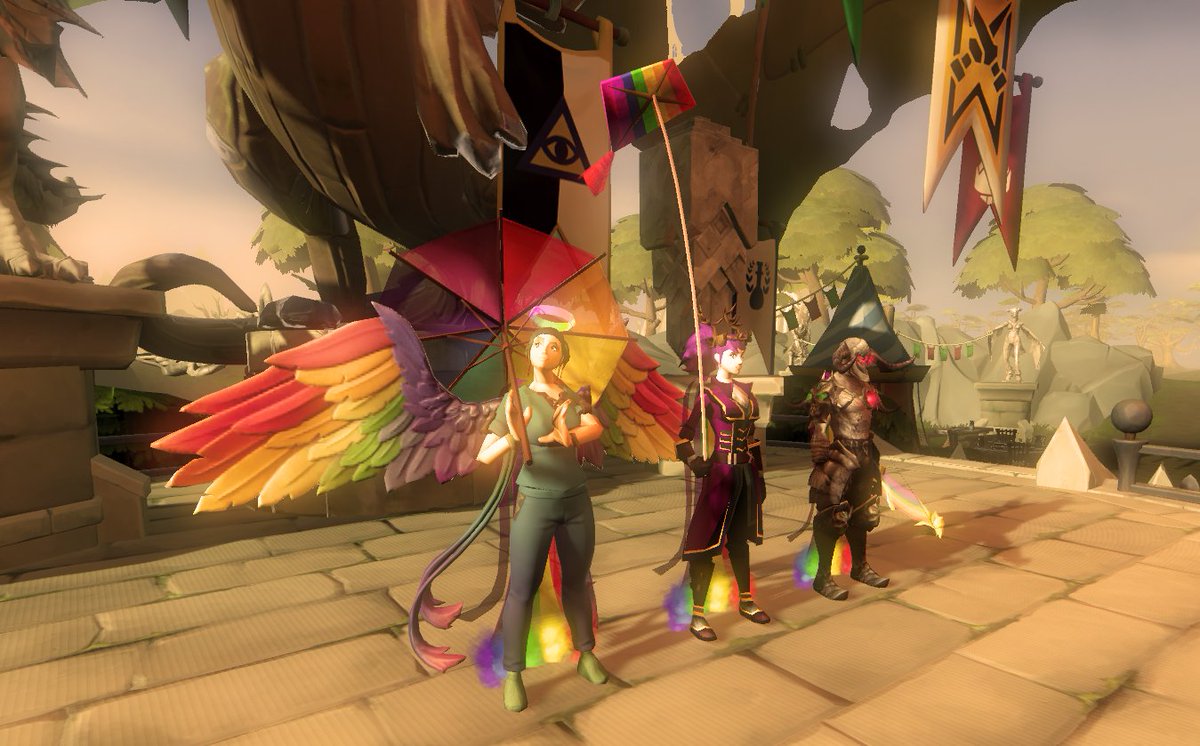JagexDE's tweet photo. 🌈 Happy #PrideMonth2021! 

Egal ob du selbst Teil der 'LGBTQ+'-Community bist oder deine Freund*innen unterstützen möchtest - zieh dir dein fabelhaftestes Kostüm an und schau bei unserem Pride-Event vorbei:

📅 7. Juni, 15 Uhr Spielzeit
📍 Schloss von Lumbridge, Welt 102 https://t.co/62klb3hnuE