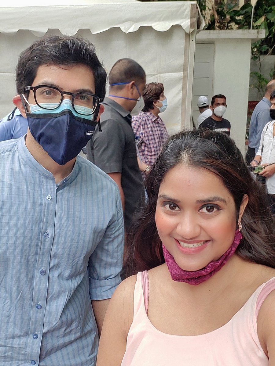 RimaWrites's tweet photo. Little he blusheth
Little me blusheth
Blush at first sight happeneth!!

After the vaccination drive at my society premises, I blissfully took a selfie with the dashing future CM of Maharashtra! Fan girl moment!

@AUThackeray thank u! https://t.co/Xh8M4NN4tH