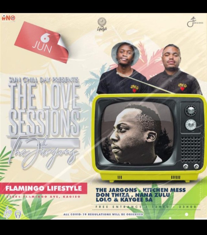 DonThiza's tweet photo. Lets link up eKagiso kusasa alongside @WeAreTheJargons for #Thelovesessions lapha Flamingo ...
14:00 - 16:00 https://t.co/GpGi6z3kUz
