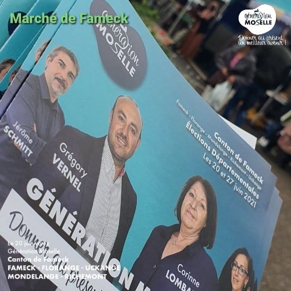 GenerationMosL's tweet photo. Ce matin Grégory, Géraldine et Sabrina étaient au Marché de Fameck, à la rencontre des commerçants et des citoyens 

#MoselleDépartementales2021
#Moselle
#GénérationMoselle https://t.co/b5FqveGNUW