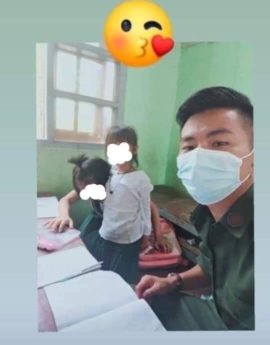 KyadanarW's tweet photo. A member of the Terrorist Military Council is sexually harassing primary school children. He said that "I will rape her when she grows up" on his Facebook story with these photo. Children in Myanmar are now insecure. #Myanmar #MyanmarMilitaryTerrorists #WhatsHappeningInMyanmar https://t.co/WxEAxBOQnI