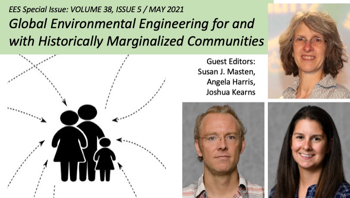 Engineers, anthropologists, sociologists, economists,  public health experts, together in this EES special issue - solutions to environmental challenges faced by  marginalized communities 38(5):MAY 2021 <a href="/AEESProfs/">AEESP</a> @KrzmarzickMJ @Susan_Masten <a href="/NCStateCCEE/">NC State CCEE</a> liebertpub.com/doi/10.1089/ee…