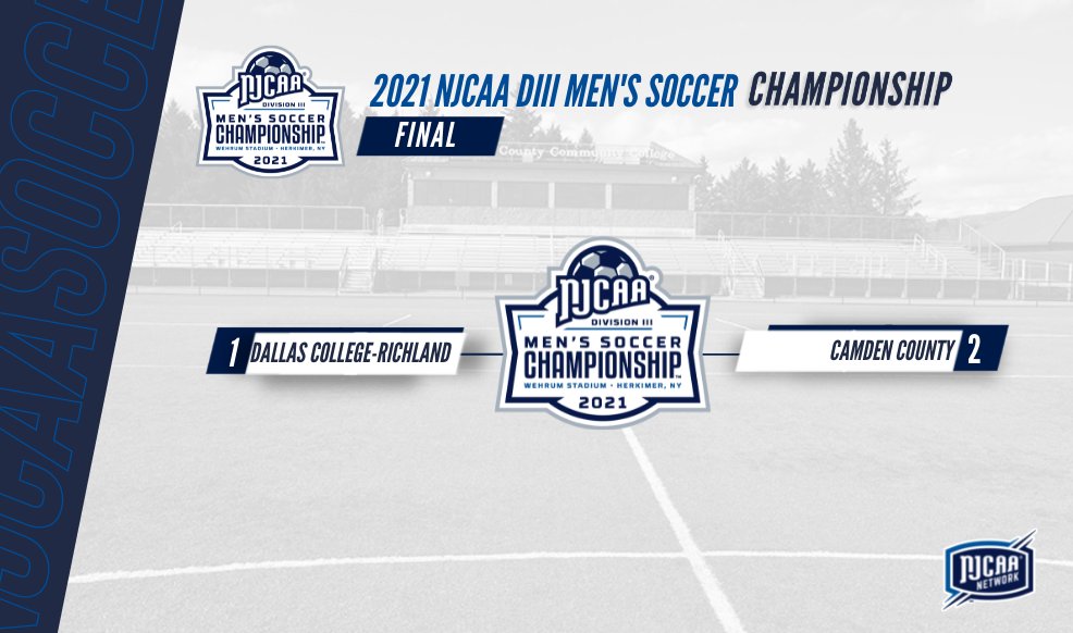 NJCAA_Soccer's tweet photo. Today we crown a 𝘾𝙝𝙖𝙢𝙥𝙞𝙤𝙣!

It will be No. 1 vs. No. 2 for the #NJCAASoccer DIII Men's Championship! Dallas College-Richland will be going for its third straight championship.

⏲️1:00 PM ET
📺https://t.co/4mltPBpCzL
💻https://t.co/T1WrbqiS1U https://t.co/bHpMAR4PNi