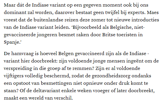 ThomasRotthier's tweet photo. Het blijft opletten geblazen. De Indiase variant zal ook hier de kop opsteken. En dan hebben we maar beter zoveel mogelijk mensen die twee prikken hebben gekregen. @destandaard
#deltavariant #indiasevariant #corona https://t.co/IQHTMc6SHB