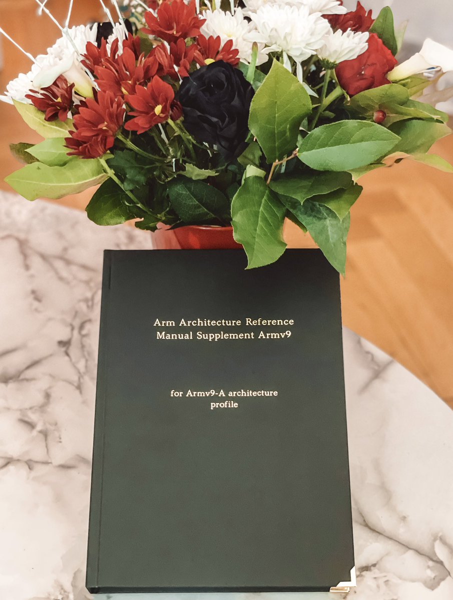 Fox0x01's tweet photo. Get yourself a partner who loves you for the weirdo that you are and serves you a custom print of the Armv9 architecture supplement with an A5 Wagyu steak. https://t.co/KYmyG3QjgY