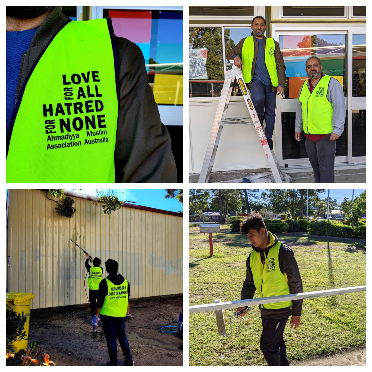 ahmadiyya_bne's tweet photo. Today we were able to serve #ComeAndHelpCommunityServiceEvent at #MarsdenStateHighSchool jointly organized by @Ch_JesusChrist #EightMilePlainsAustraliaStake @Ahmadiyya_BNE and @logancc DeputyMayor #CrJonRavon Thanks Everyone #MuslimsForGoodOfMankind #LoveForAllHatredForNone https://t.co/0OkrDlzYSm