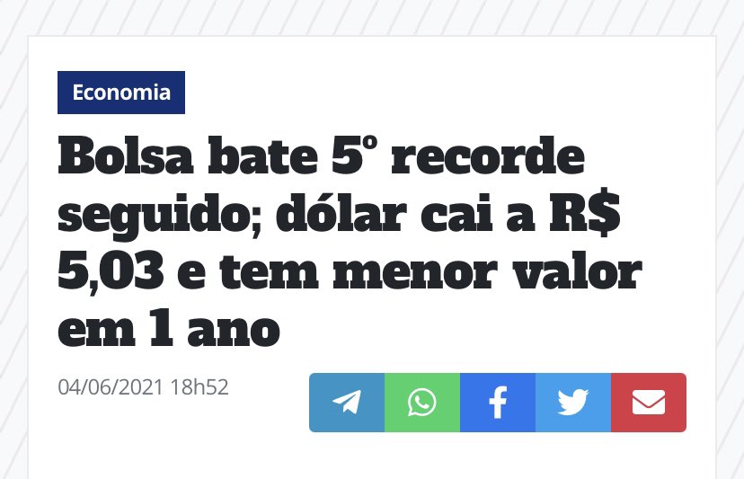 fabiofaria's tweet photo. Quinto recorde SEGUIDO da Bolsa, mostrando, mais uma vez, a força da equipe econômica do PR @jairbolsonaro! 🇧🇷🇧🇷🇧🇷 https://t.co/1WrlqnWCbT