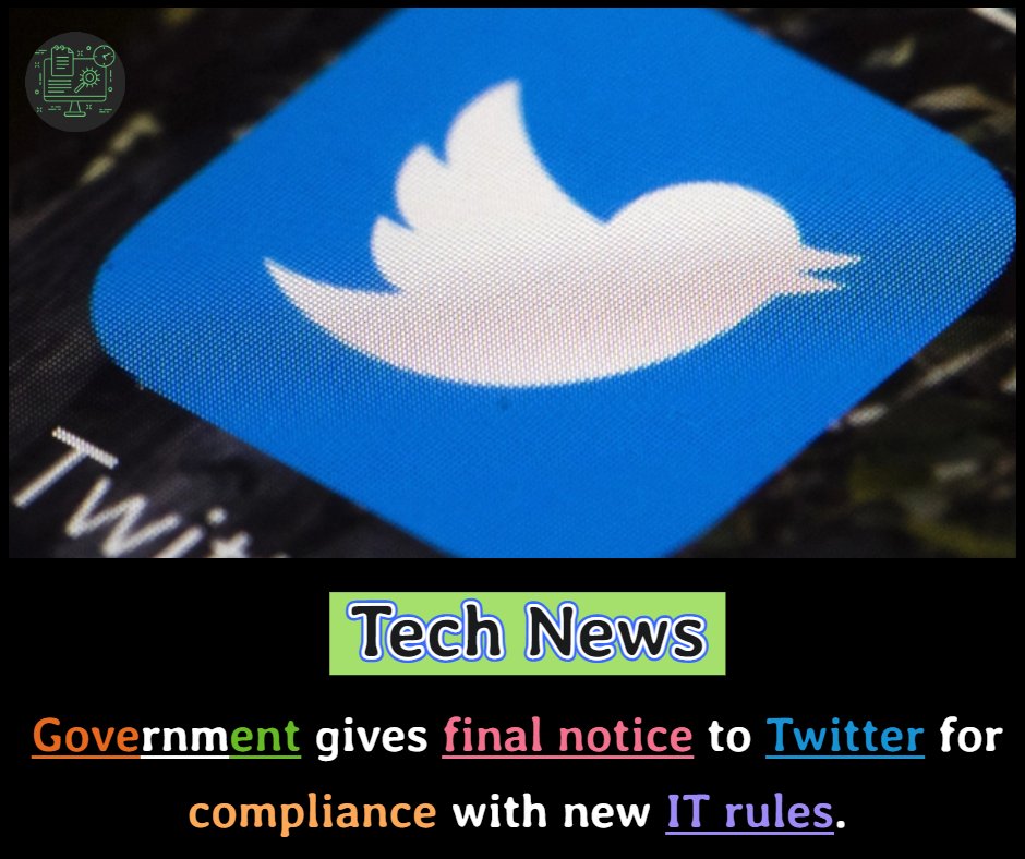 crazytechgo's tweet image. Government Gives Final Notice to Twitter For Compliance with New IT Rules
#TwitterBanInIndia #TwitterIndia #TwitterbaninNigeria #BREAKING_NEWS #technology #crazytechgo #GovernmentOfIndia #ITRules