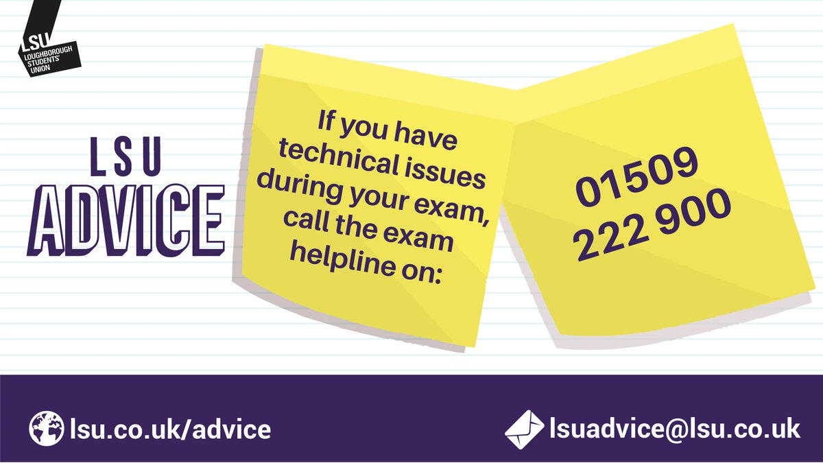 Loughborough SU (@loughboroughsu) on Twitter photo π Who you gonna call? π
Make sure you know who to call to if youβre having any technical problems during your exams, from issues with internet or trouble uploading your work. π Who you gonna call? π
Make sure you know who to call to if youβre having any technical problems during your exams, from issues with internet or trouble uploading your work.