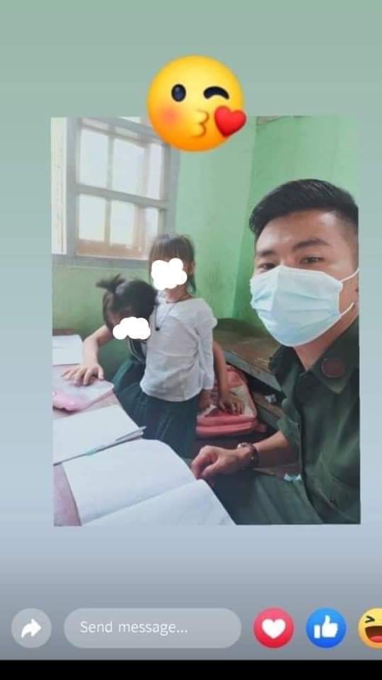 A member of the Terrorist Military Council is sexually harassing primary school children. He said that "I will rape her when she grows up" on his Facebook story with these photo. Children in Myanmar are now insecure.
#WhatsHappeningInMyanmar

Post crdt to rightful owner: